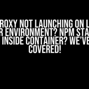 SpaProxy Not Launching on Local Docker Environment? npm start Not Working Inside Container? We’ve Got You Covered!